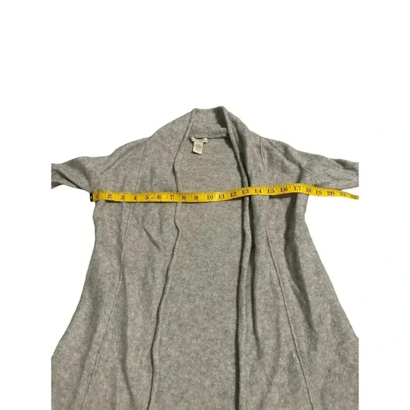 White + Warren 100% Cashmere Open Front Classic Minimalist  Gray Cardigan Large - Picture 3 of 6